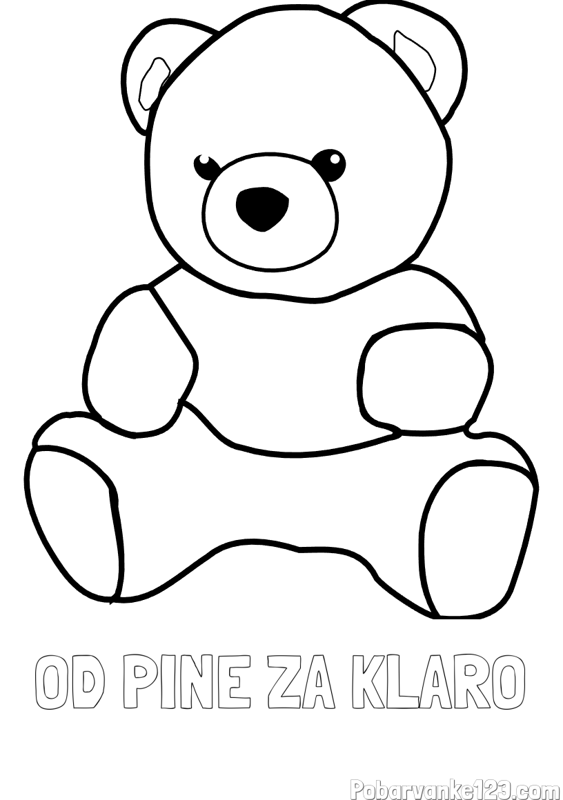 Pobarvanka imena OD PINE ZA KLARO in pobarvanka medvedka
