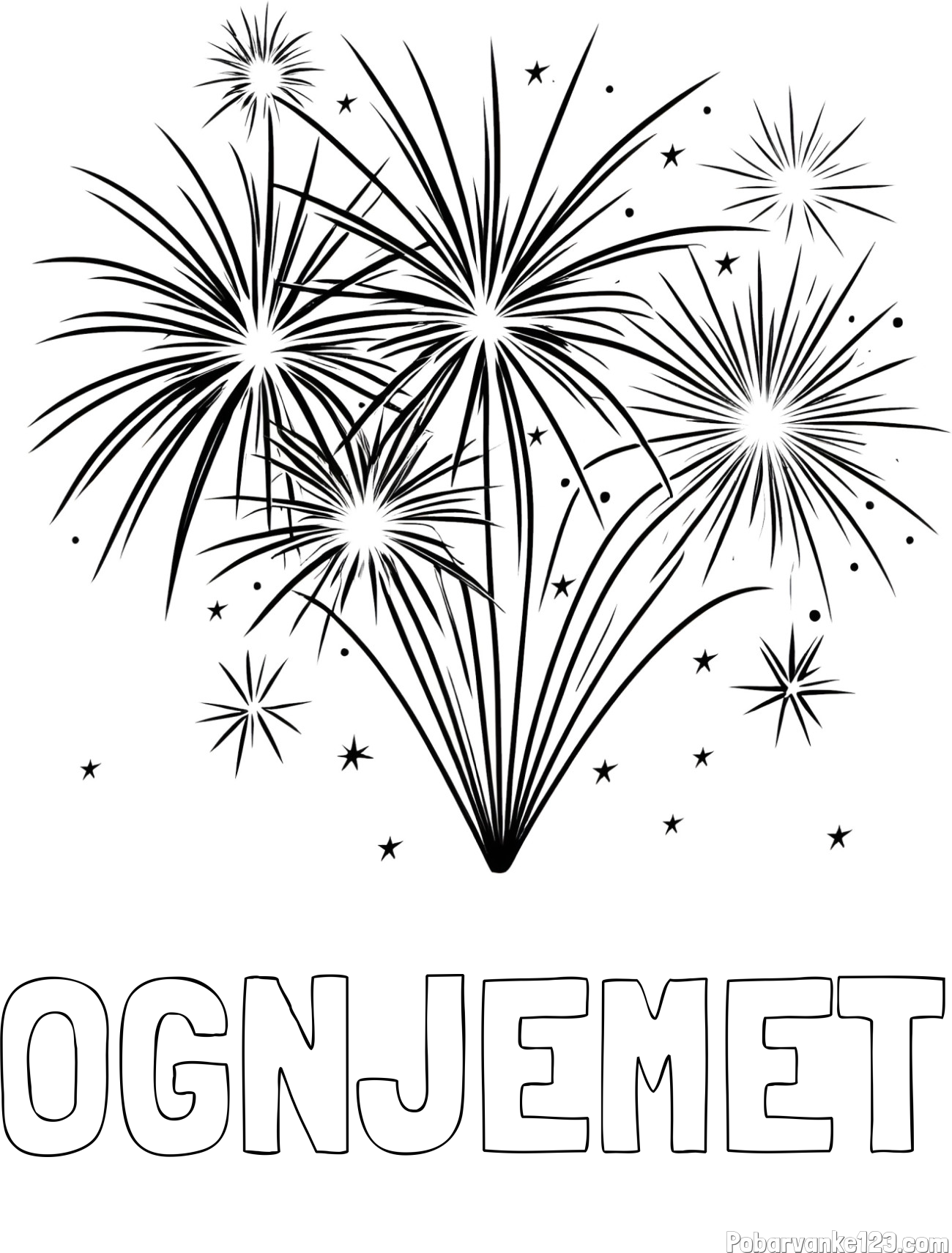 Pobarvanka imena OGNJEMET in pobarvanke velikega ognjemeta