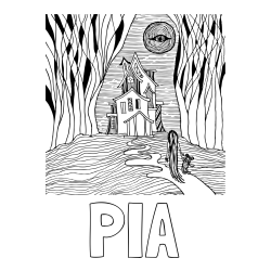 Online izdelana pobarvanka - Pobarvanka imena PIA in pobarvanka čarobne hiše