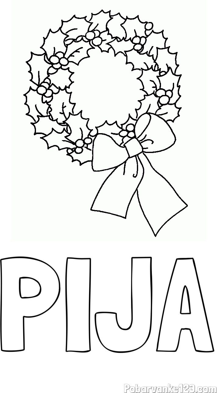 Pobarvanka imena PIJA in pobarvanka adventni venček