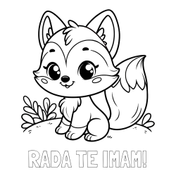 Online izdelana pobarvanka - Pobarvanka imena RADA TE IMAM! in pobarvanka lisičke