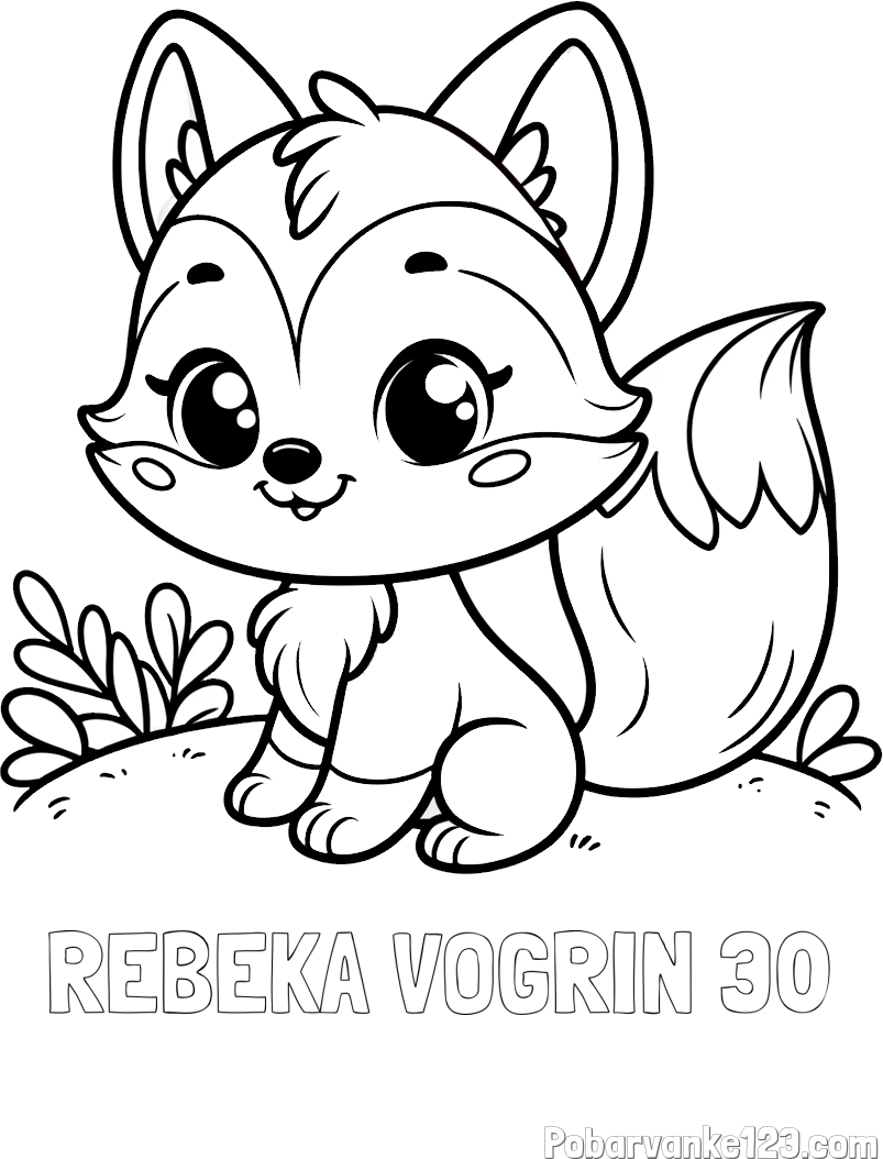 Pobarvanka imena REBEKA VOGRIN 30 in pobarvanka lisičke