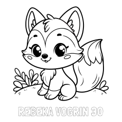 Online izdelana pobarvanka - Pobarvanka imena REBEKA VOGRIN 30 in pobarvanka lisičke