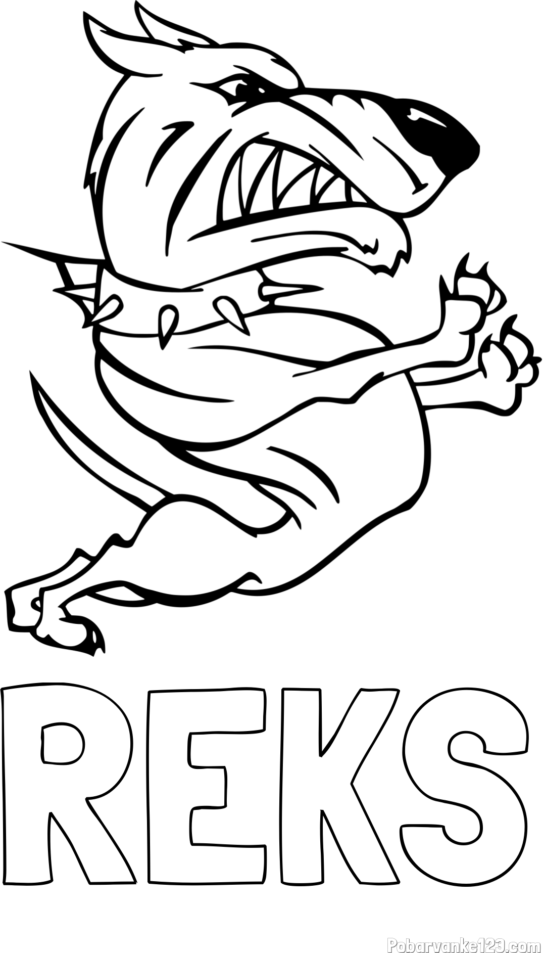 Pobarvanka imena REKS in pobarvanka hudega kužka