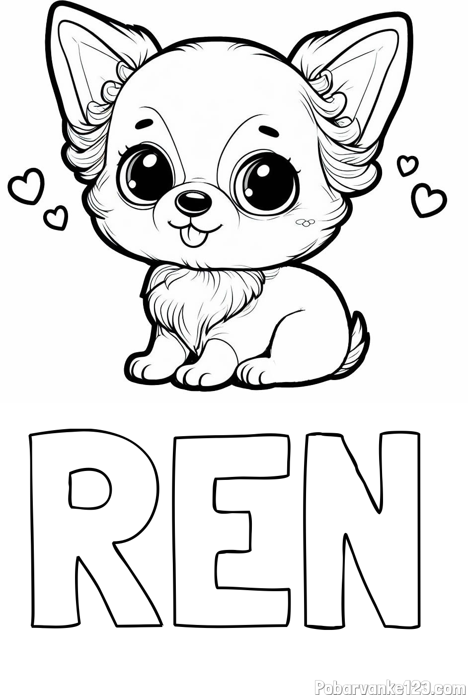 Pobarvanka imena REN in pobarvanka čivave