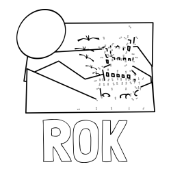 Online izdelana pobarvanka - Pobarvanka imena ROK in pobarvanka gradu - poveži številke od pike do pike