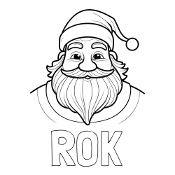 Online izdelana pobarvanka - Pobarvanka imena ROK in preprosta otroška pobarvanka simpatičnega Božička