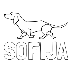 Online izdelana pobarvanka - Pobarvanka imena SOFIJA in pobarvanka jazbečarja
