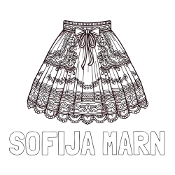 Online izdelana pobarvanka - Pobarvanka imena SOFIJA MARN in pobarvanka ženskega krila z mašnico