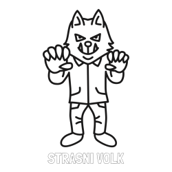 Online izdelana pobarvanka - Pobarvanka imena STRAŠNI VOLK in pobarvanka zlobnega volka iz Rdeče kapice