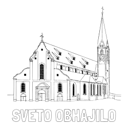 Online izdelana pobarvanka - Pobarvanka imena SVETO OBHAJILO in pobarvanka cerkev st.Mang iz leta 1828