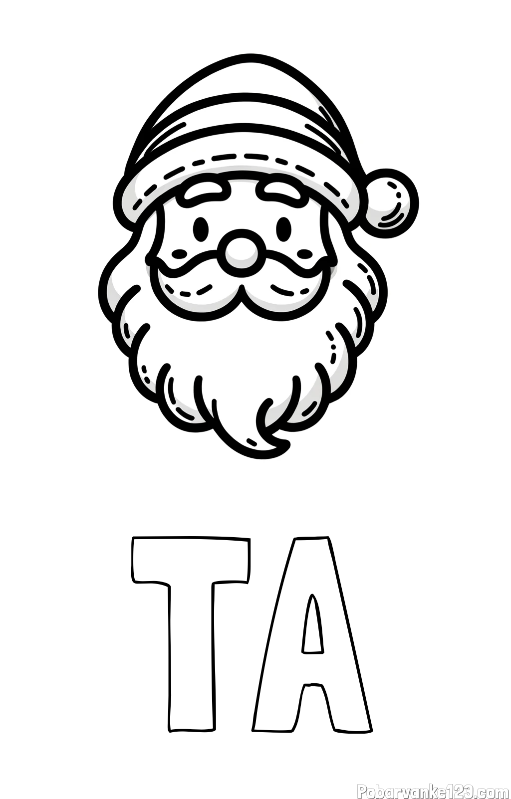 Pobarvanka imena TA in pobarvanka Božička za najmlajše