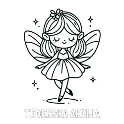 Pobarvanka imena TEDENSKA AKCIJA in enostavna pobarvanka čarobne vile