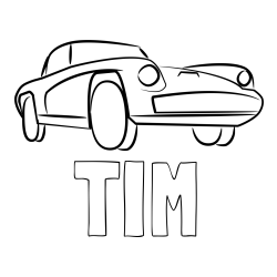 Online izdelana pobarvanka - Pobarvanka imena TIM in pobarvanka športnega avtomobila