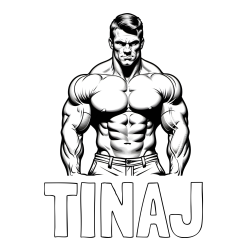 Online izdelana pobarvanka - Pobarvanka imena TINAJ in pobarvanka bodybuilder-ja