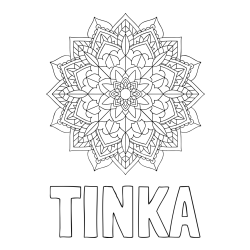 Online izdelana pobarvanka - Pobarvanka imena TINKA in Čudovita pobarvanka mendale