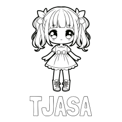 Online izdelana pobarvanka - Pobarvanka imena TJAŠA in pobarvanka anime punčke