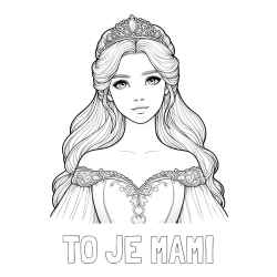 Online izdelana pobarvanka - Pobarvanka imena TO JE MAMI in pobarvanka realistične princese