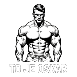 Pobarvanka imena TO JE OSKAR in pobarvanka bodybuilder-ja