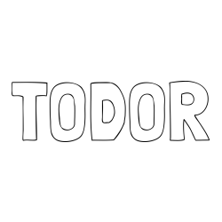 Online izdelana pobarvanka - Pobarvanka imena TODOR
