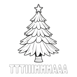 Online izdelana pobarvanka - Pobarvanka imena TTTIIIMMMAAA in pobarvanka božične smreke z zvezdo