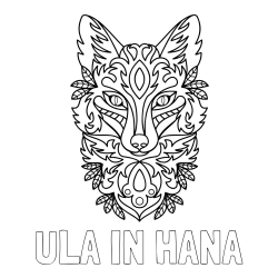 Pobarvanka imena ULA IN HANA in pobarvanka volka - mandale