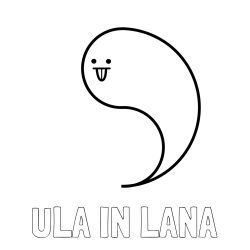 Online izdelana pobarvanka - Pobarvanka imena ULA IN LANA in pobarvanka smešnega duhca