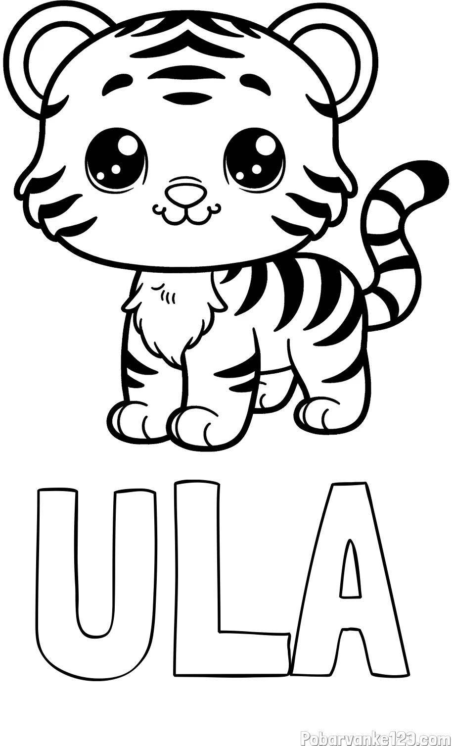 Pobarvanka imena ULA in pobarvanka ljubkega tigrčka