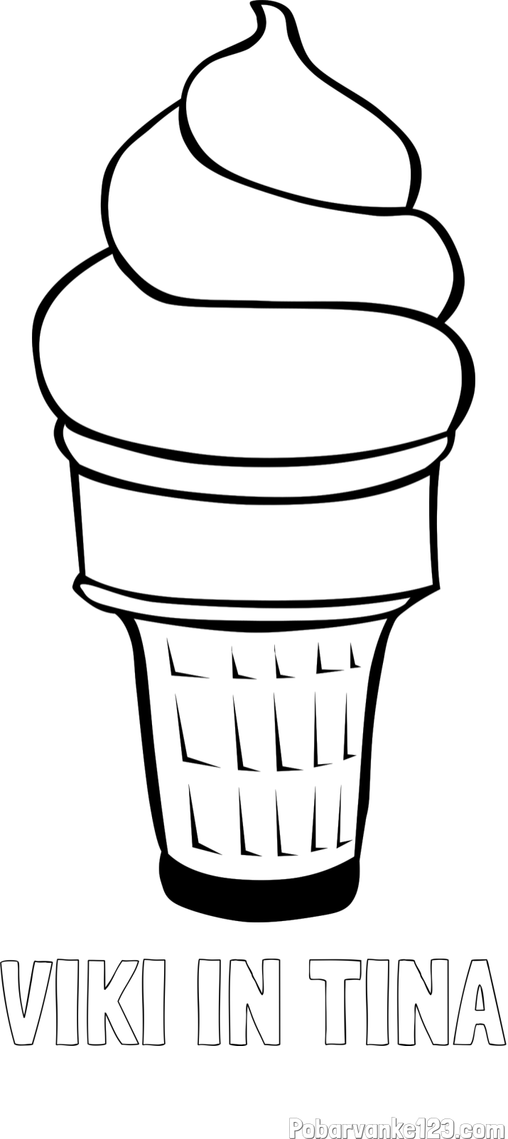 Pobarvanka imena VIKI IN TINA in pobarvanka sladoled