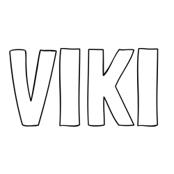 Online izdelana pobarvanka - Pobarvanka imena VIKI