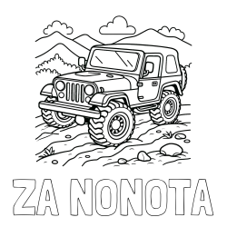 Online izdelana pobarvanka - Pobarvanka imena ZA NONOTA in pobarvanka džipa na terenu
