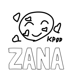 Online izdelana pobarvanka - Pobarvanka imena ŽANA in I love kpop