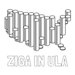 Online izdelana pobarvanka - Pobarvanka imena ŽIGA IN ULA in pobarvanka kovancev