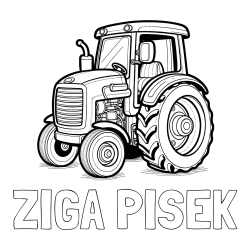 Online izdelana pobarvanka - Pobarvanka imena ŽIGA PIŠEK in pobarvanka starega, a lepega traktorja