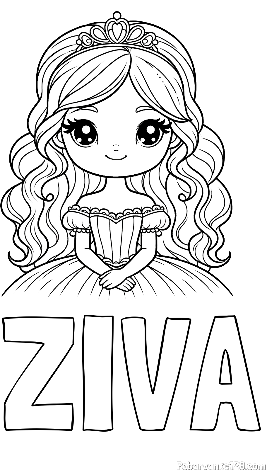 Pobarvanka imena ŽIVA in pobarvanka ljubke princese