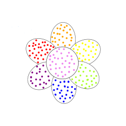 Pobarvana pobarvanka - Otroška pobarvanka cveta