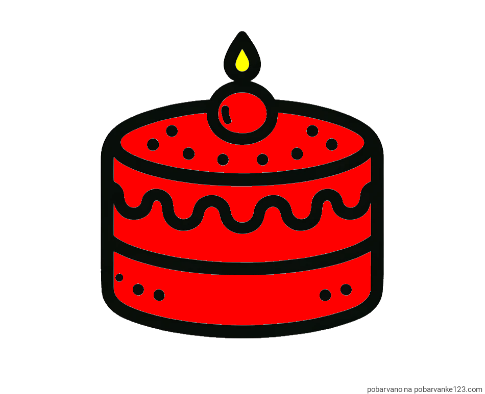 POBARVANA POBARVANKA - Otroška pobarvanka majhne torte