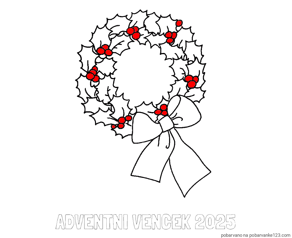 POBARVANA POBARVANKA - Pobarvanka imena ADVENTNI VENČEK 2025 in pobarvanka adventni venček