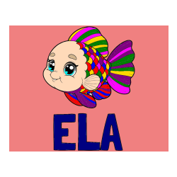 Pobarvana pobarvanka - Pobarvanka imena ELA in ljubka pobarvanka starejše ribe