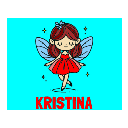 Pobarvana pobarvanka - Pobarvanka imena KRISTINA in enostavna pobarvanka čarobne vile