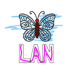 Pobarvana pobarvanka - Pobarvanka imena LAN in preprosta pobarvanka metulja