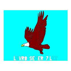 Pobarvana pobarvanka - Pobarvanka imena LOVRO  ŠEFER  7 LET in pobarvanka orla v letu