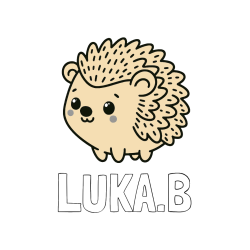 Pobarvana pobarvanka - Pobarvanka imena LUKA.B in pobarvanka ljubkega ježka