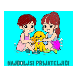 Pobarvana pobarvanka - Pobarvanka imena NAJBOLJŠI PRIJATELJICI in pobarvanka prijateljic s kužkom