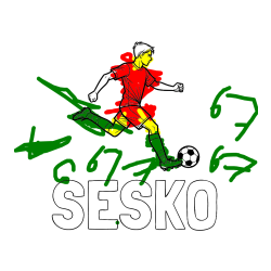 Pobarvana pobarvanka - Pobarvanka imena ŠEŠKO in pobarvanka nogometaša v napadu