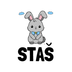 Pobarvana pobarvanka - Pobarvanka imena STAŠ in pobarvanka prikupnega zajčka