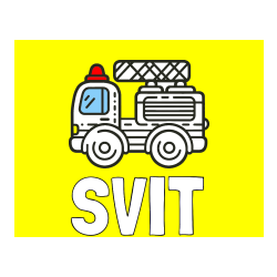 Pobarvana pobarvanka - Pobarvanka imena SVIT in pobarvanka gasilski avto