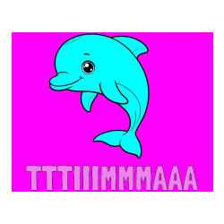 Pobarvana pobarvanka - Pobarvanka imena TTTIIIMMMAAA in otroška pobarvanka ljubkega delfina