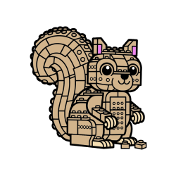 Pobarvana pobarvanka - Pobarvanka LEGO veverice