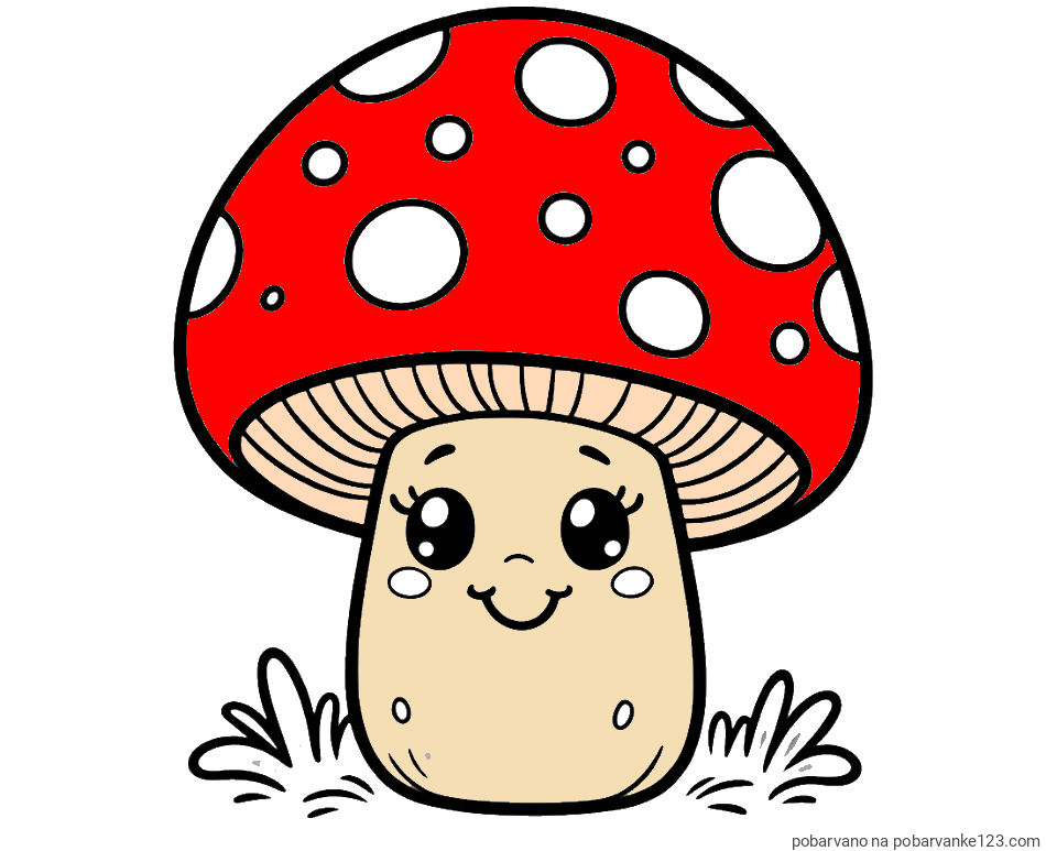 POBARVANA POBARVANKA - Pobarvanka ljubke gobe